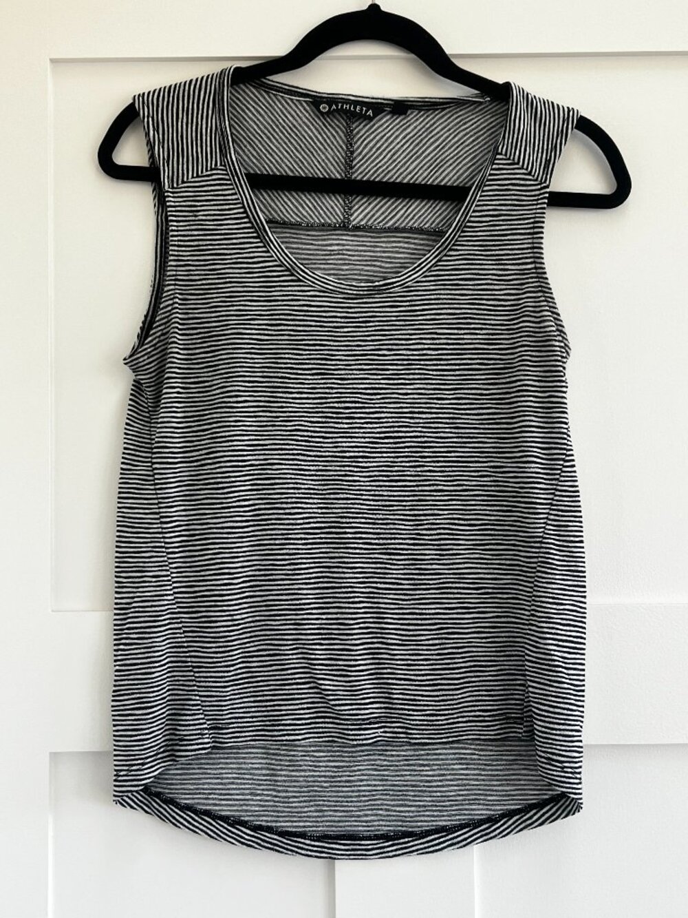 Athleta linen and cotton stripe tank black and white stripes Size XS